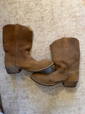 Women's Brown Suede Western Heeled Boots